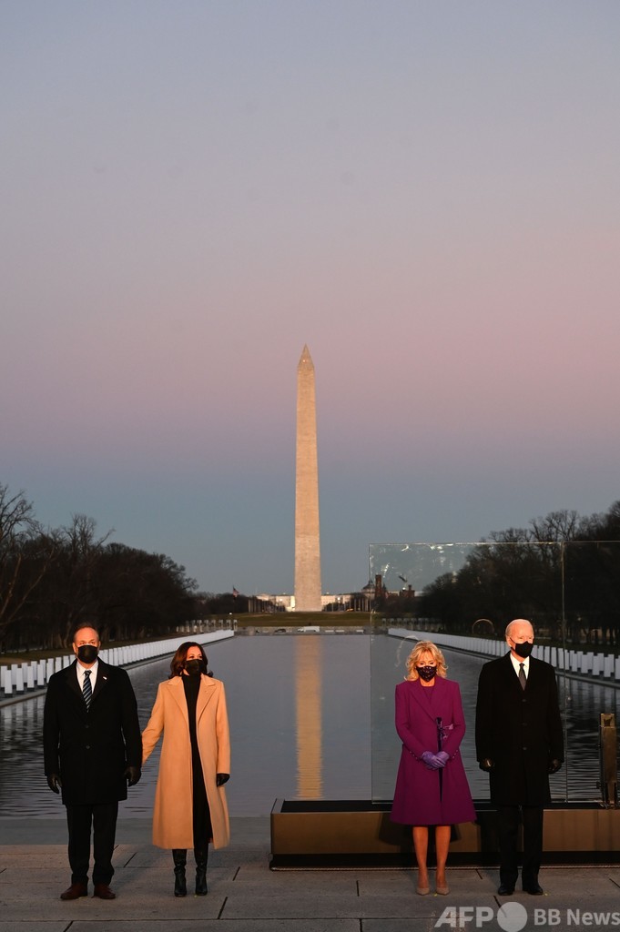 バイデン氏首都入り、米コロナ死者40万人追悼 就任式前夜