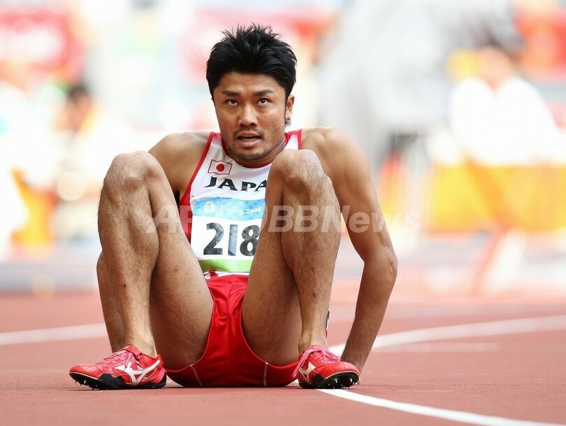 末続 男子200メートル1次予選通過ならず