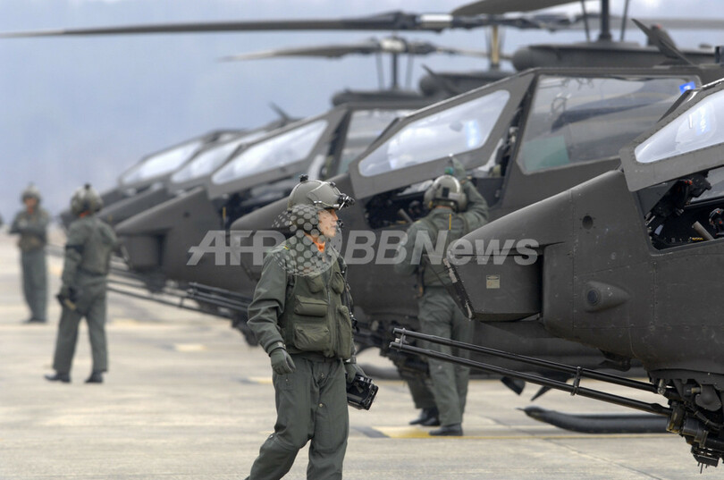 韓国陸軍ヘリコプター部隊の訓練風景