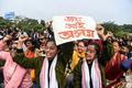 インド・アッサム州グワハティで市民権改正法案（CAB）に抗議する人々（2019年12月13日撮影）。(c)Sajjad  HUSSAIN / AFP