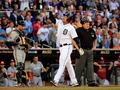 第85回MLBオールスターゲーム（85th All-Star Game）。1回に2点本塁打を放ち歓喜するア・リーグのミゲル・カブレラ（Miguel Cabrera、2014年7月15日撮影）。(c)AFP/Getty Images/Rob Carr