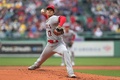 23MLB、ボストン・レッドソックス対ロサンゼルス・エンゼルス。先発登板するロサンゼルス・エンゼルスの大谷翔平（2023年4月17日撮影）。(c)Paul Rutherford/Getty Images/AFP