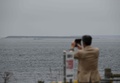 北海道根室市の納沙布岬を訪れた観光客（2018年10月11日撮影）。(c)Kazuhiro NOGI / AFP