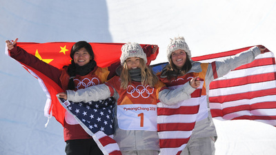 17歳キムが女子ハーフパイプで金、米国勢がスノボ種目席巻