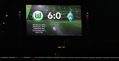 ボルフスブルクが6発大勝、欧州CLに弾み