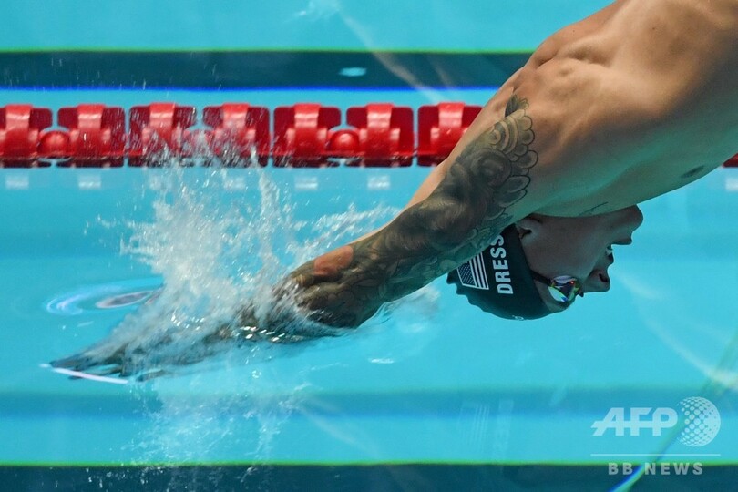 ドレッセルが男子100m自由形制し今大会3冠、世界水泳