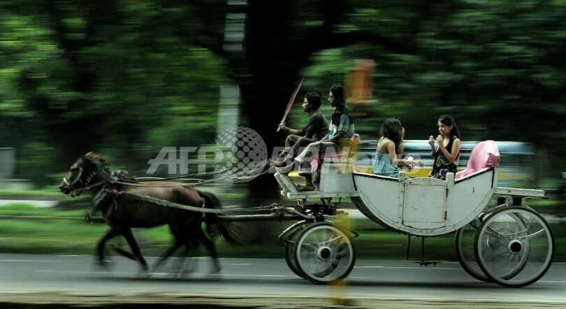 インドで馬車が観光客に人気