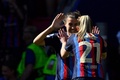 女子サッカー欧州チャンピオンズリーグ決勝、FCバルセロナ対VfLボルフスブルク。チーム2点目を決めて喜ぶFCバルセロナのパトリ・ギハーロ（奥、2023年6月3日撮影）。(c)JOHN THYS / AFP