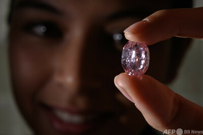 14.83カラットの希少ピンクダイヤ、約28億円で落札 写真3枚 国際 