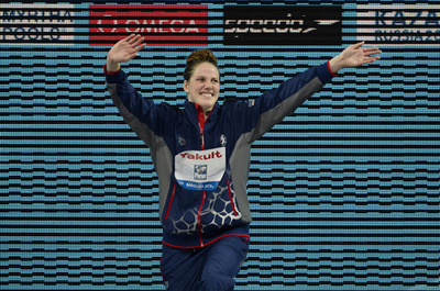 フランクリン、女子200m背泳ぎ制し大会5個目の金 第15回世界水泳