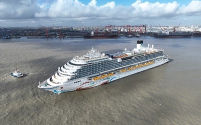 中国初の国産大型クルーズ船が試運転開始