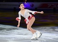 世界フィギュアスケート選手権のエキシビションに臨む宮原知子（2018年3月25日撮影）。(c)AFP/MIGUEL MEDINA