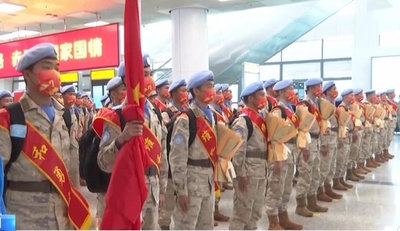 中国第15次南スーダン（ワーウ）平和維持部隊第1陣が帰国 