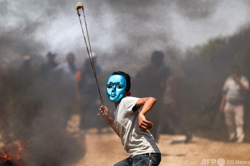 【今日の1枚】入植地建設に抗議、ヨルダン川西岸