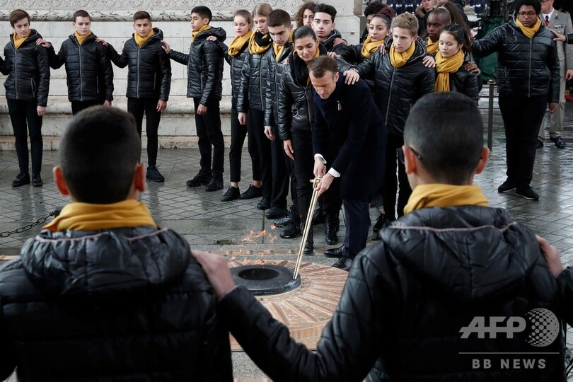 仏大統領、ナショナリズムの台頭に警鐘 トランプ型「自国第一」主義を批判