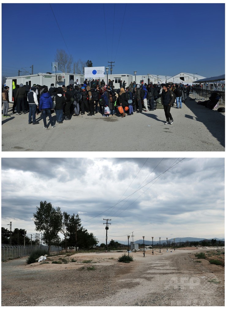 ギリシャ国境沿いの難民キャンプ、撤去から3か月