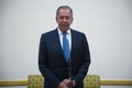 北朝鮮・平壌の万寿台議事堂で記者会見に臨むロシアのセルゲイ・ラブロフ外相（2018年5月31日撮影）。(c)AFP PHOTO / KIM Won-Jin