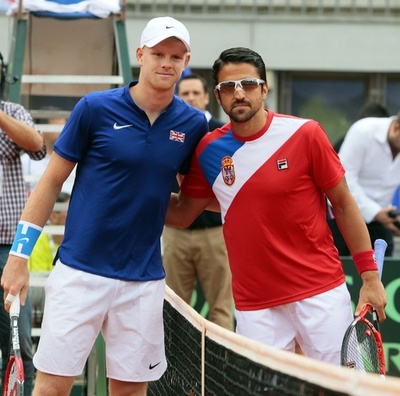 各地雨に見舞われたデビス杯、マレーを欠く英国がセルビアに先勝