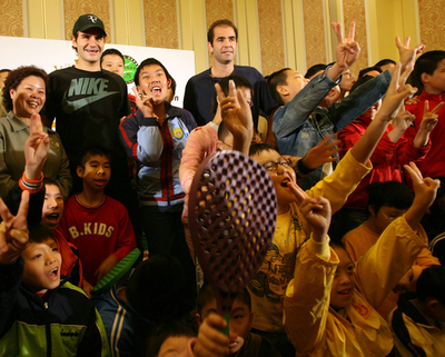 サンプラス氏とフェデラー チャリティーイベントに参加