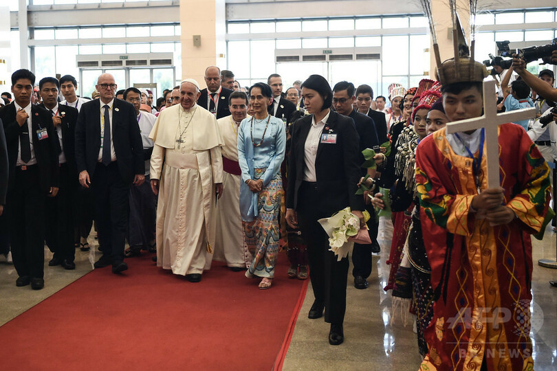 フランシスコ法王、ミャンマーで演説 ロヒンギャには直接言及せず