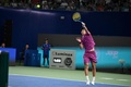 男子テニス、成都オープン決勝。サーブを打つ商竣程（2024年9月24日撮影）。(c)AFP