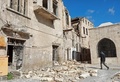 地震で被災したシリア北部アレッポの旧市街（2023年2月7日撮影）。(c)Louai Beshara / AFP