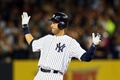 14MLB、ニューヨーク・ヤンキース（New York Yankees）対ボルティモア・オリオールズ（Baltimore Orioles）。1回に適時打二塁打を放ったニューヨーク・ヤンキースのデレク・ジーター（Derek Jeter、2014年9月25日撮影）。(c)AFP/Getty Images/Elsa