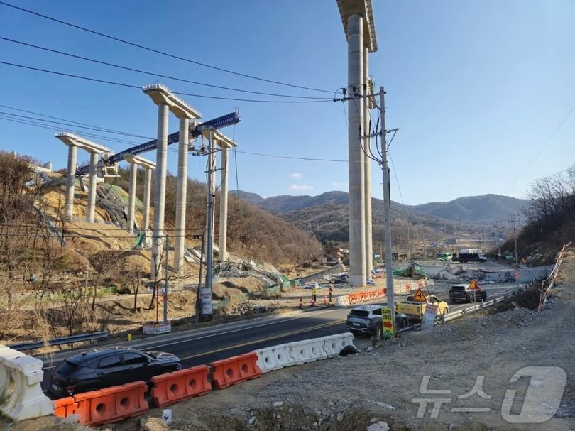 事故が起きた建設現場＝読者提供(c)news1