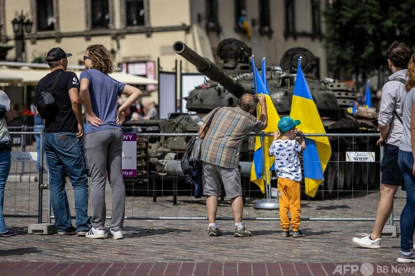 ウクライナ軍が破壊・鹵獲したロシア車両、ポーランドに展示