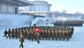 北朝鮮の平壌（Pyongyang）で16日に開かれた朝鮮人民軍の集会を撮影したとされる写真。集会では錦繍山太陽宮殿（Kumsusan Palace of the Sun）前で朝鮮人民軍数千人による行進が行われた（2013年12月16日公開）。(c)AFP/KCNA via KNS