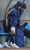 アイシングを行うギャラクシーのデビッド・ベッカム（%%David Beckham%%）。(c)AFP/MARK RALSTON