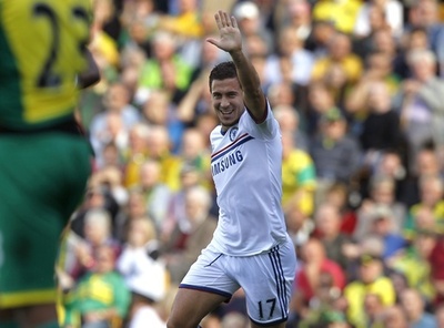 チェルシーが逆転勝ち、途中出場のアザールとウィリアンが得点 