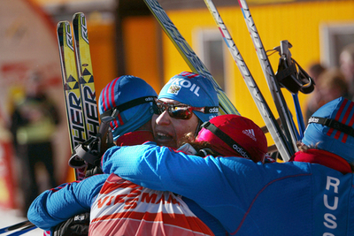 ＜クロスカントリー 06-07W杯・第13戦＞男子4x10キロメートル・フリーリレー、ロシア 優勝を果たす - スイス