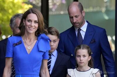 ウィリアム皇太子一家 ウィンブルドン男子決勝を観戦