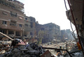 シリア首都ダマスカス（Damascus）のヤルムーク（Yarmuk）・パレスチナ人難民キャンプの破壊された街並み（2014年1月21日提供）。(c)AFP/UNRWA