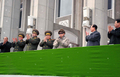 北朝鮮の朝鮮中央通信（Korean Central News Agency、KCNA）が配信した、同国咸鏡南（South Hamgyong）道咸興（Hamhung）にある2・8ビナロン連合企業所（February 8&apos; Vinalon Complex）の工場の落成を祝う市民集会に出席した金正日（キム・ジョンイル、Kim Jong Il）総書記（2010年3月7日配信）。(c)AFP/KCNA via KNS