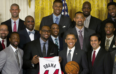 ヒートがオバマ大統領を表敬訪問、NBA