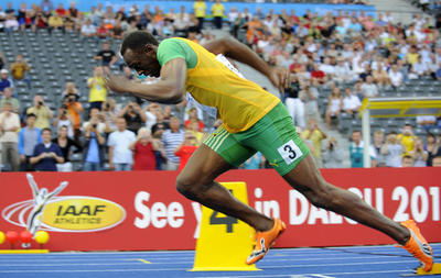 ボルト 男子200メートル準決勝へ、世界陸上ベルリン大会