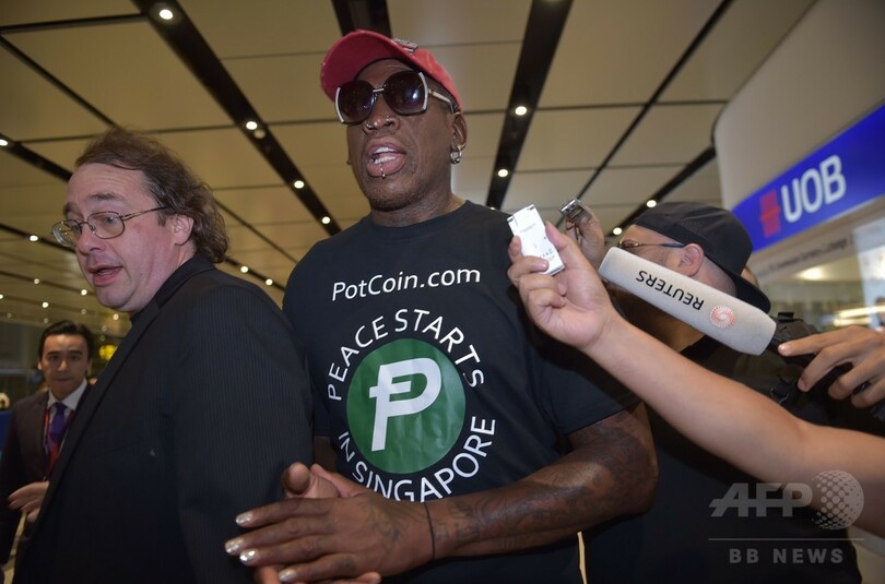 ロッドマン氏、シンガポール到着 米朝会談「期待し過ぎは禁物」