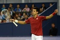 男子テニス、上海マスターズ（2014 Shanghai Rolex Masters）シングルス準決勝。ポイントを失ったノバク・ジョコビッチ（Novak Djokovic、2014年10月11日撮影）。(c)AFP/GOH CHAI HIN