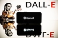 米人工知能（AI）開発企業オープンAIのロゴ（手前）と、同社の画像生成AI「DALL-E（ダリ）」のイメージを表示するディスプレー（2023年1月23日撮影）。(c) Lionel BONAVENTURE / AFP