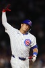 24MLB、シカゴ・カブス対フィラデルフィア・フィリーズ。9回に3点本塁打を放ったシカゴ・カブスの鈴木誠也（2024年7月2日撮影）。(c)Michael Reaves/Getty Images/AFP