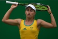 リオデジャネイロ五輪、テニス女子シングルス1回戦。落胆した様子をみせるダリア・ガブリロワ（2016年8月7日撮影）。(c)AFP/Roberto SCHMIDT
