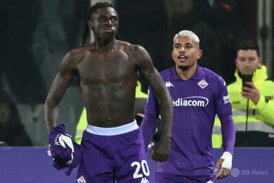 フィオレンティーナがインテルに快勝 ボーブが倒れ延期の一戦