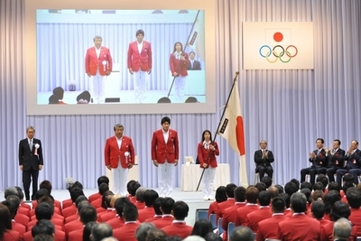 日本代表選手団が結団式と壮行会、ロンドン五輪