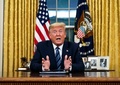米首都ワシントンのホワイトハウス大統領執務室で、国民に向けた演説を行うドナルド・トランプ米大統領（2020年3月11日撮影）。(c)Doug Mills / POOL / AFP 