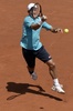 男子テニス、バルセロナ・オープン、シングルス準々決勝。リターンを狙う錦織圭（2015年4月24日撮影）。(c)AFP/JOSEP LAGO