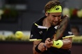 テニス、マドリード・オープン、男子シングルス準々決勝。リターンを打つダビド・フェレール（2015年5月8日撮影）。(c)AFP/JAVIER SORIANO