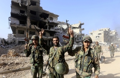 シリア政権軍、首都と近郊を掌握 ISの残党掃討