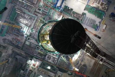 原子炉「華竜1号」3号機 ドーム屋根吊り上げが完了 中国・海南省